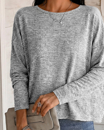 Women's Long Sleeve Knit Top Backless Twist Lace Panel Casual Tee