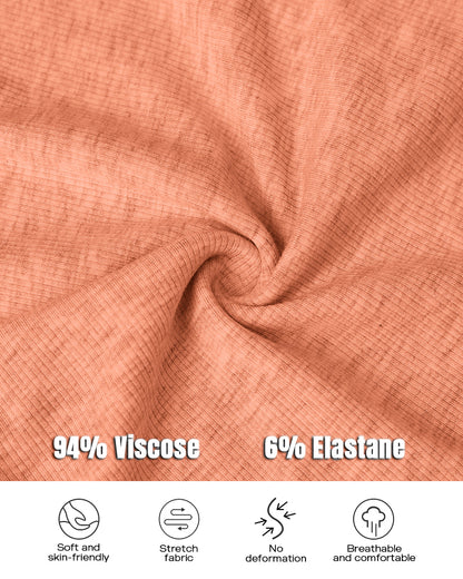 2PCS Micro-Ribbed U-Neck Tank Top & Boxer Set Cozy Loungewear