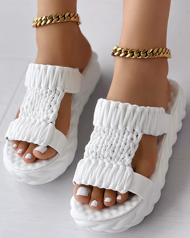 Braided Hollow Out Slippers Summer Sandals