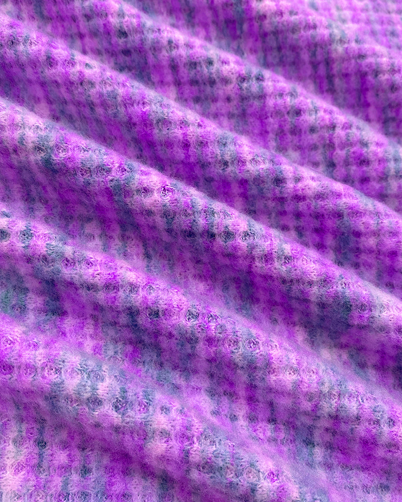 Colorful Waffle Knit Open Front Coat Batwing Long Sleeve Cardigan