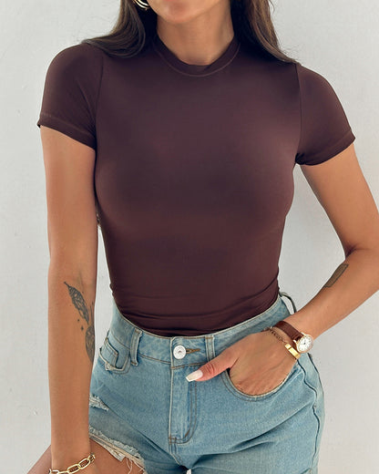 ChicMe ContourX 2-Pack Crewneck Short Sleeve Tee Slim Fit Basic T-Shirts