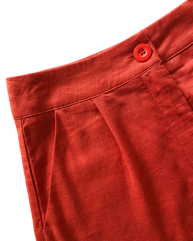 2 Pieces Outfit Plain Wrap V Neck Criss Cross Tied Detail Linen Top and Casual Pockets Patch Shorts Set