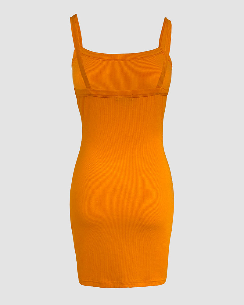 Bandeau Spaghetti Strap Sleevless Mini Dress Casual Slim Fit Bodycon Dress