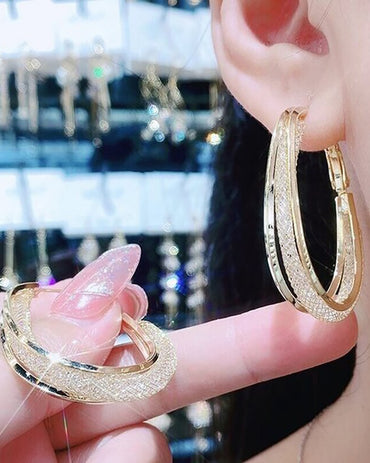 Hollow Out Oval Earrings U Shaped Hoops Earring