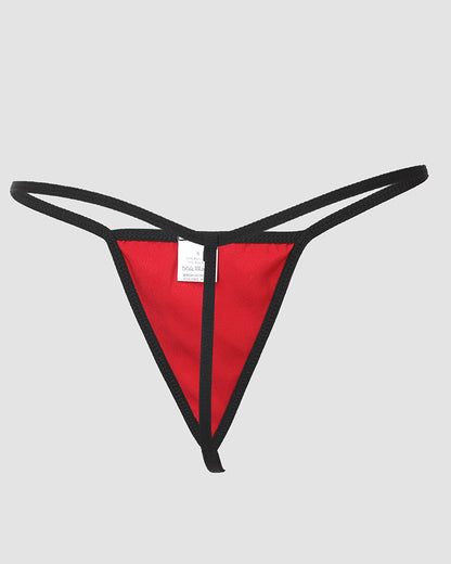 Contrast Lace Crisscross Babydoll Without Thong