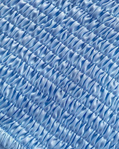 2 Pieces Outfit Weaving Textured Spaghetti Strap Crop Top and Casual Wide Leg Pants Set