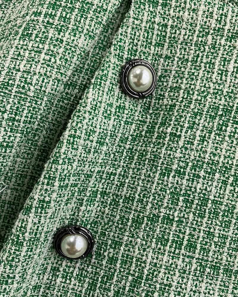 V-Neck Sleeveless Double Breasted Decor A Line Party Dress Causal Ziper Back Peplum Hem Commuting Dress