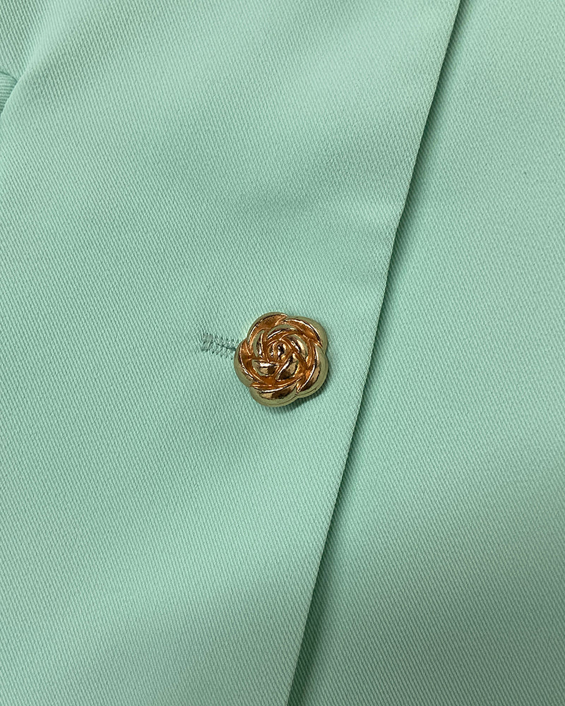 Bandeau Spaghetti Strap Golden-Button Back Shirred Top with Casual Shorts Set