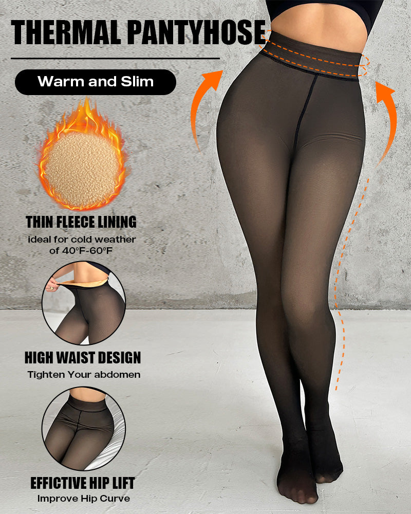 Chicme Shapelift 2 Piece Magic Fleece Lined Leggings Tight Thin Fleece Thermal Pantyhose Warm Leggings（Size Regular/Large/Extra Large）