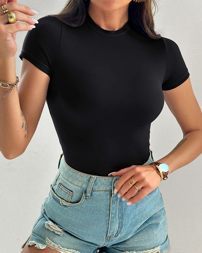 ChicMe ContourX 2-Pack Crewneck Short Sleeve Tee Slim Fit Basic T-Shirts