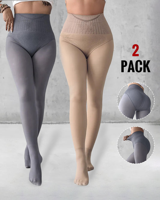 ChicMe ShapeLift 2-Pack Magic Fleece Lined Leggings High Waist Tummy Control Butt Lifting Thermal Pantyhose