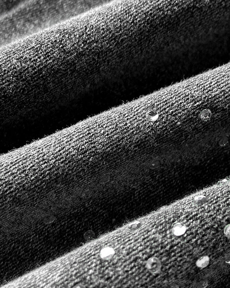 Rhinestone Decor High Waist Zipper Fly Skinny Jeans Washed Denim Pants without Belt