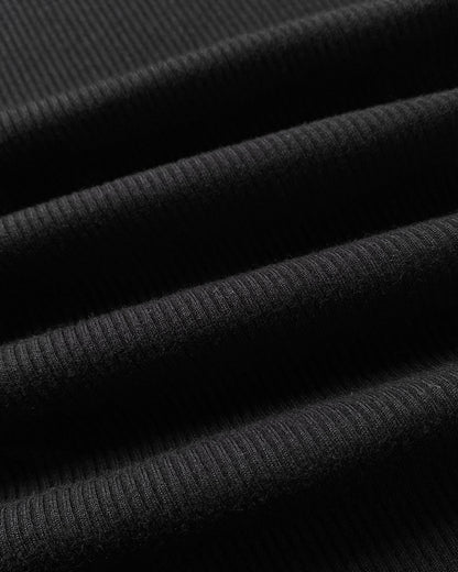 Rhinestone Decor Keyhole Neck Hollow Water Drop Ribbed Top Long Sleeve Slim Fit Layering Top