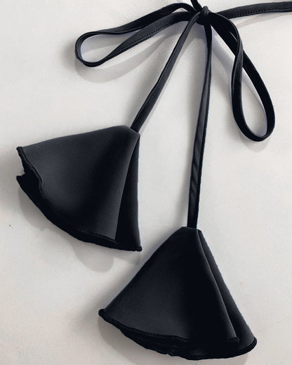 Halter Sleeveless Backless Maxi Dress Casual Shirred Back Side Slit Vacation Dress