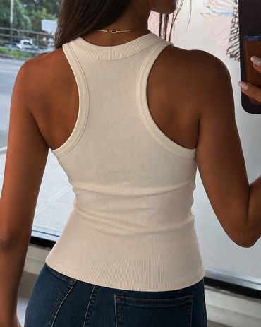 Women's Pearls Rhinestone Knit Racerback Tank Top Ribbed Crewneck Sleeveless Top