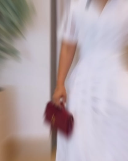 Turn-down Collar Plaid Mesh Double-Layered Cinched Waist Maxi Dress Button Down Bow Tie Waist Commuting Dress