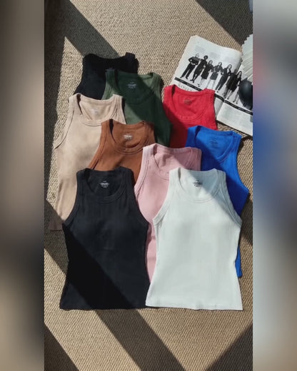 ChicMe Built-in Bra Ribbed Round Neck Tank Top