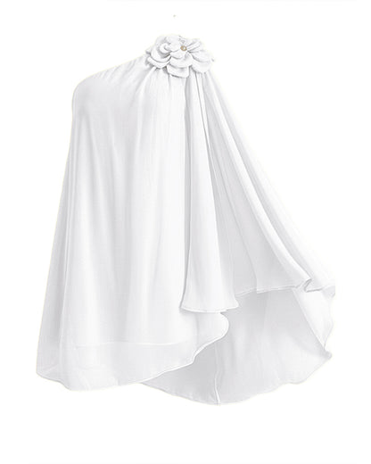 3D Flower Decor One Shoulder Sleeveless Mini Dress Casual A Line Vacation Dress